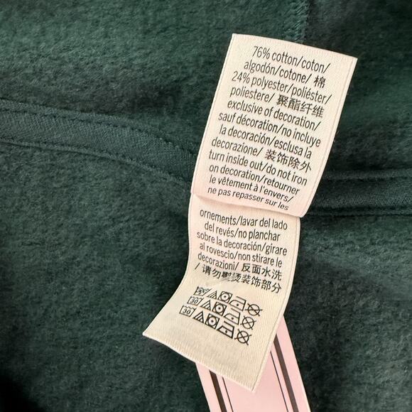 Victoria's Secret PINK Long Sleeve Full Zip Green Hoodie Sweatshirt Size XXL - Picture 7 of 9